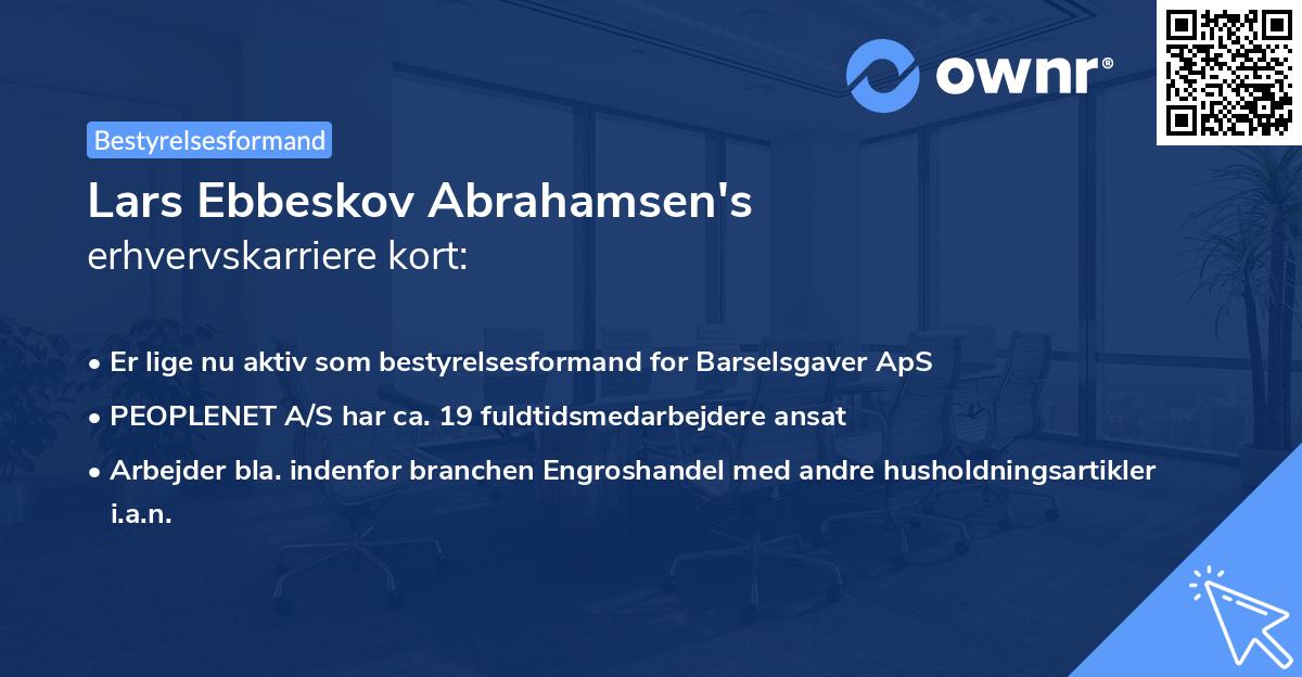Lars Ebbeskov Abrahamsen's erhvervskarriere kort