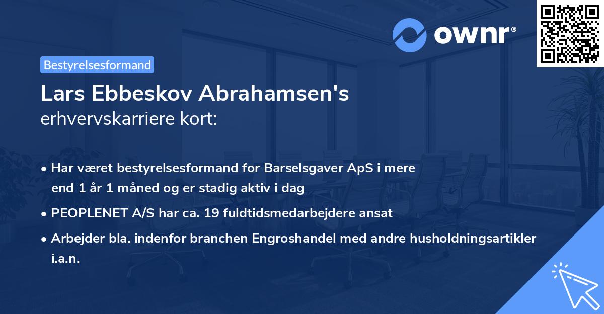 Lars Ebbeskov Abrahamsen's erhvervskarriere kort