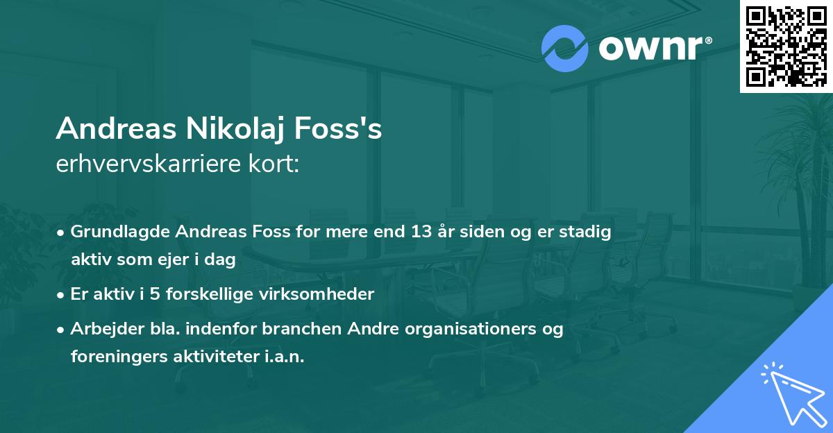 Andreas Nikolaj Foss's erhvervskarriere kort