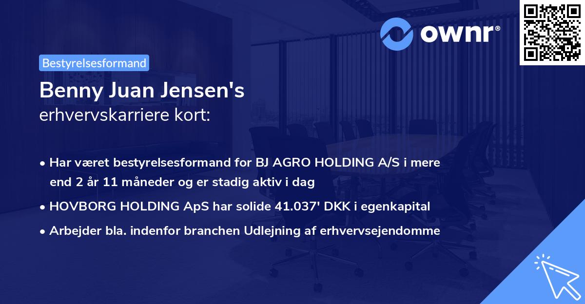 Benny Juan Jensen's erhvervskarriere kort