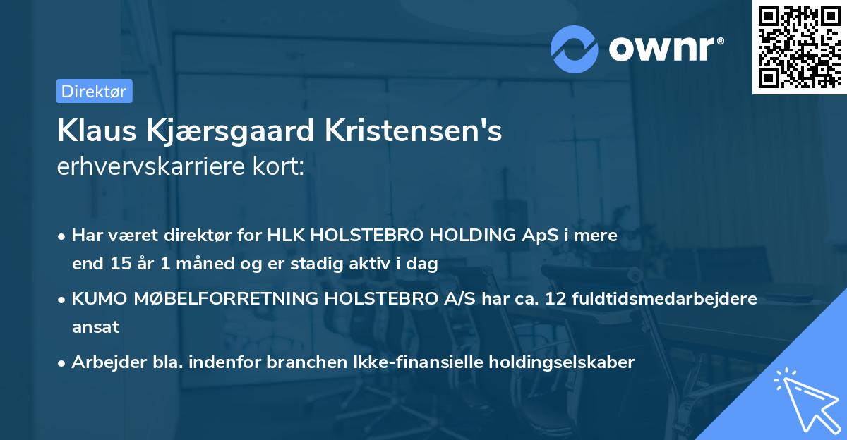 Klaus Kjærsgaard Kristensen's erhvervskarriere kort