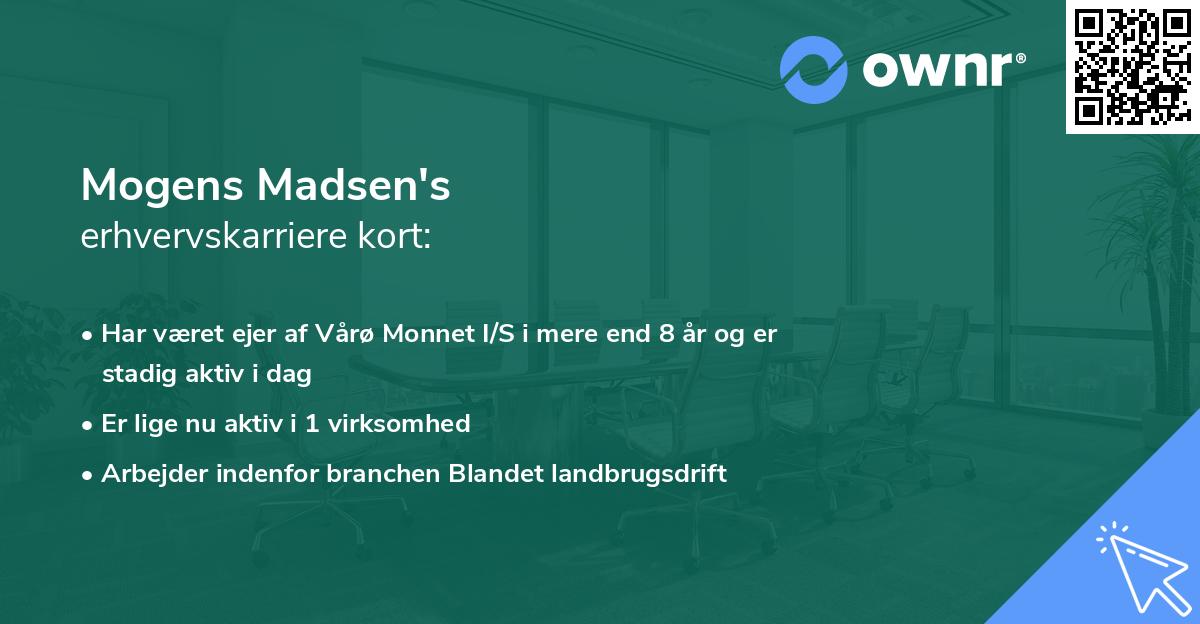 Mogens Madsen's erhvervskarriere kort