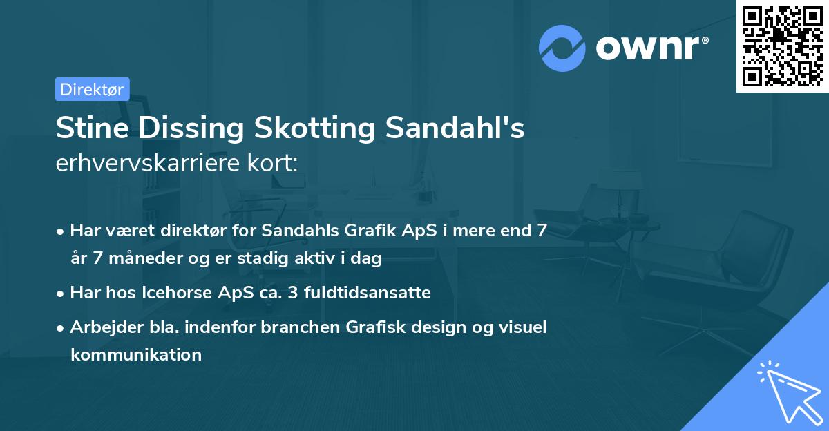 Stine Dissing Skotting Sandahl's erhvervskarriere kort