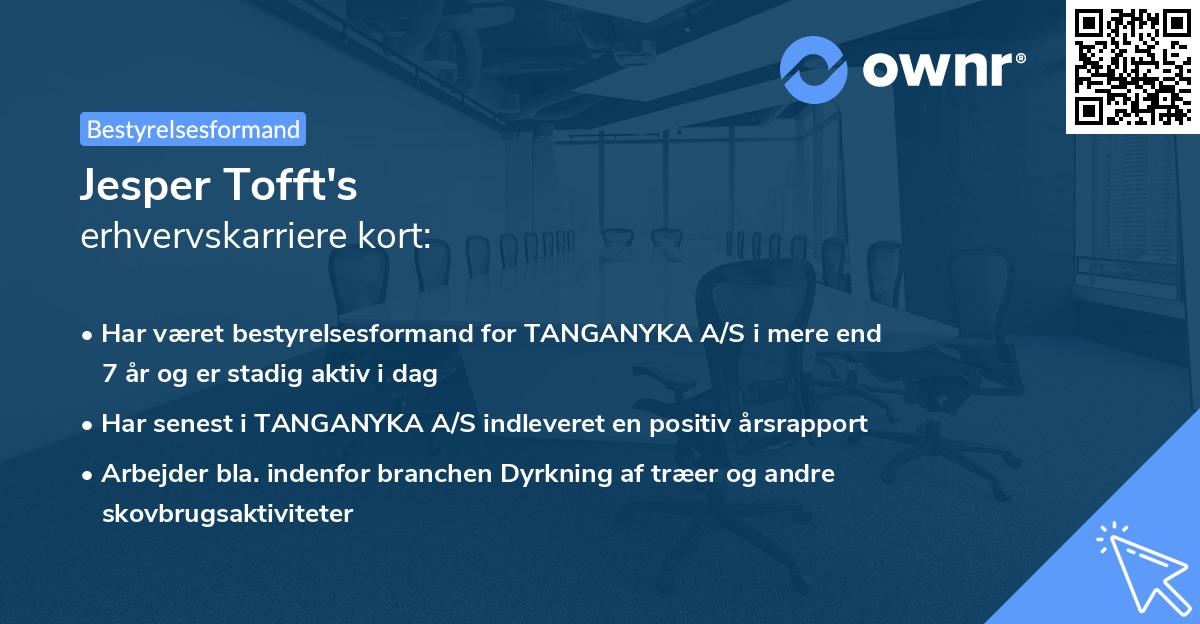 Jesper Tofft's erhvervskarriere kort
