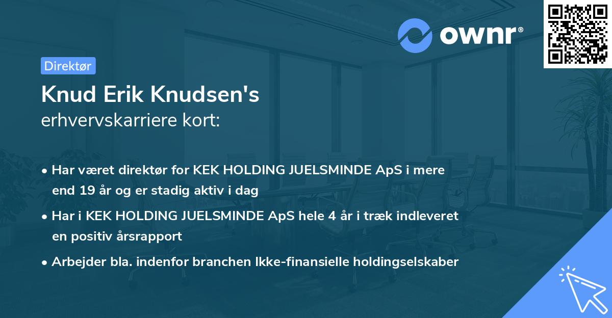 Knud Erik Knudsen's erhvervskarriere kort