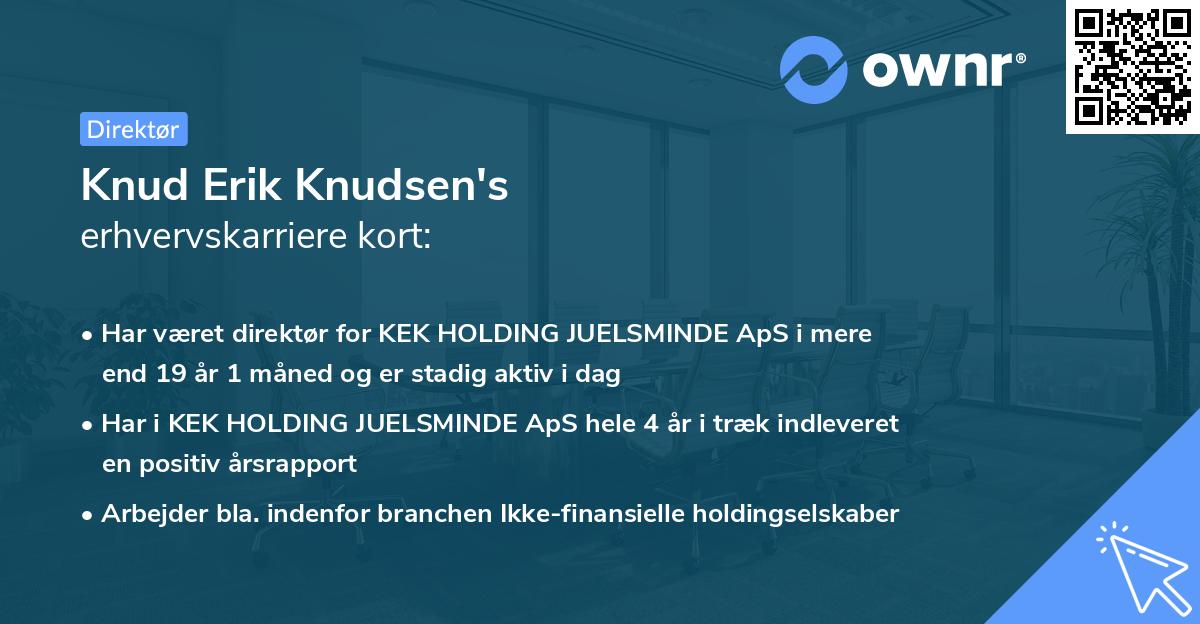 Knud Erik Knudsen's erhvervskarriere kort