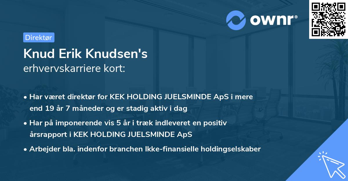 Knud Erik Knudsen's erhvervskarriere kort