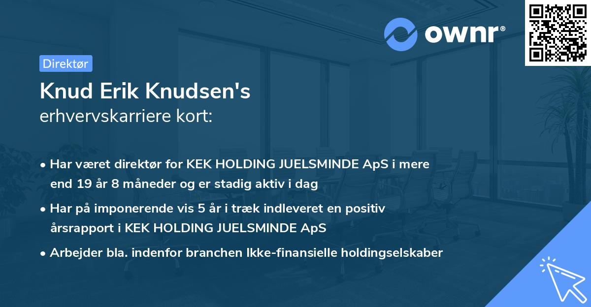 Knud Erik Knudsen's erhvervskarriere kort