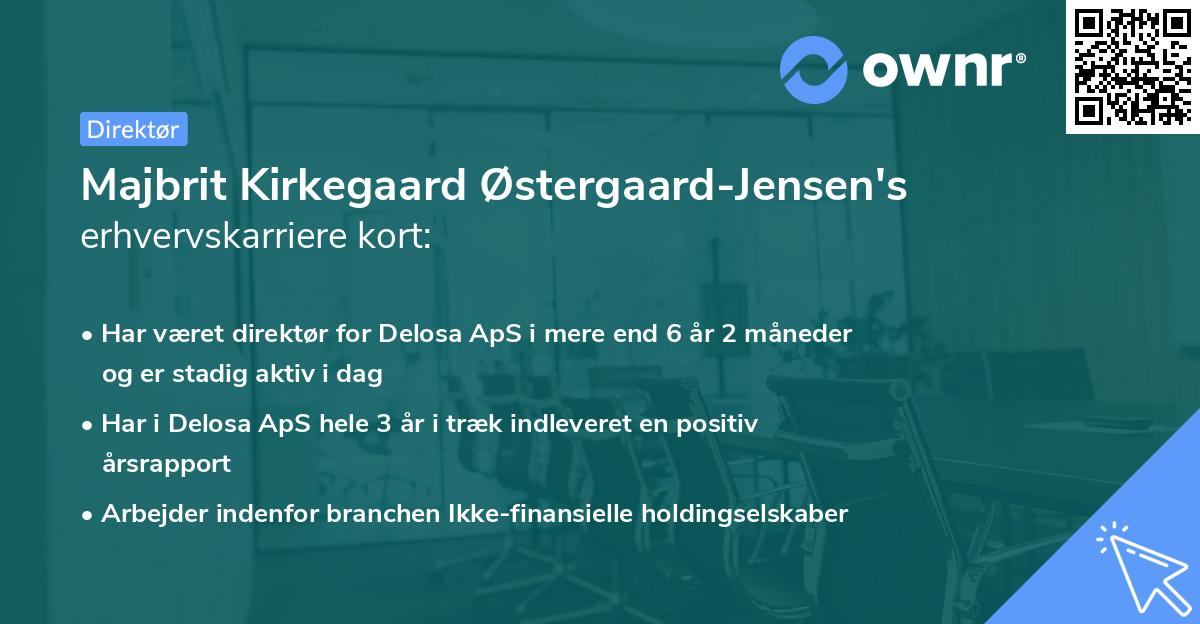Majbrit Kirkegaard Østergaard-Jensen's erhvervskarriere kort