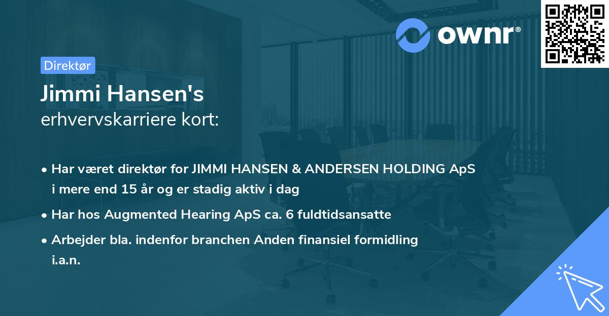Jimmi Hansen's erhvervskarriere kort