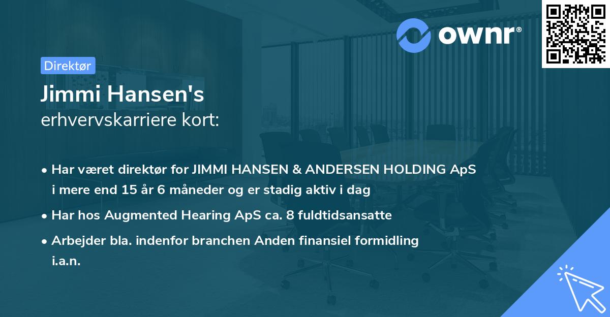 Jimmi Hansen's erhvervskarriere kort