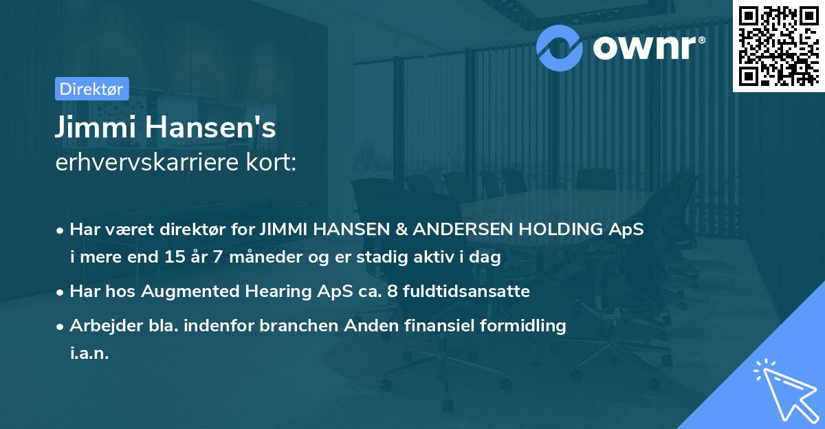 Jimmi Hansen's erhvervskarriere kort