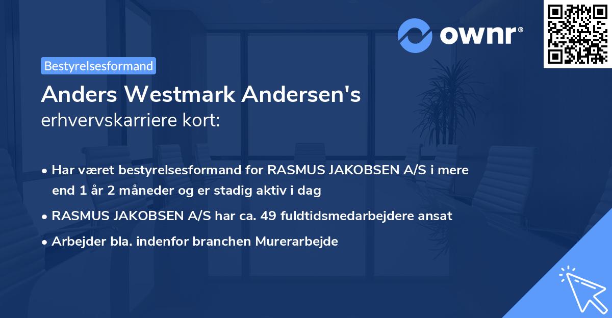 Anders Westmark Andersen's erhvervskarriere kort