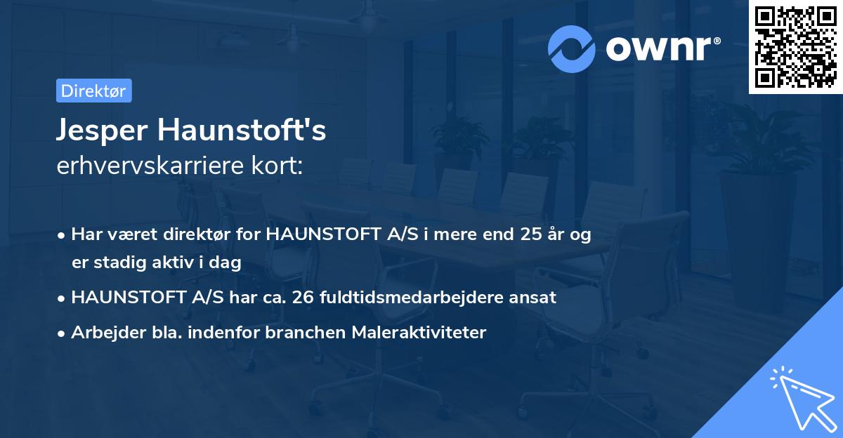 Jesper Haunstoft's erhvervskarriere kort