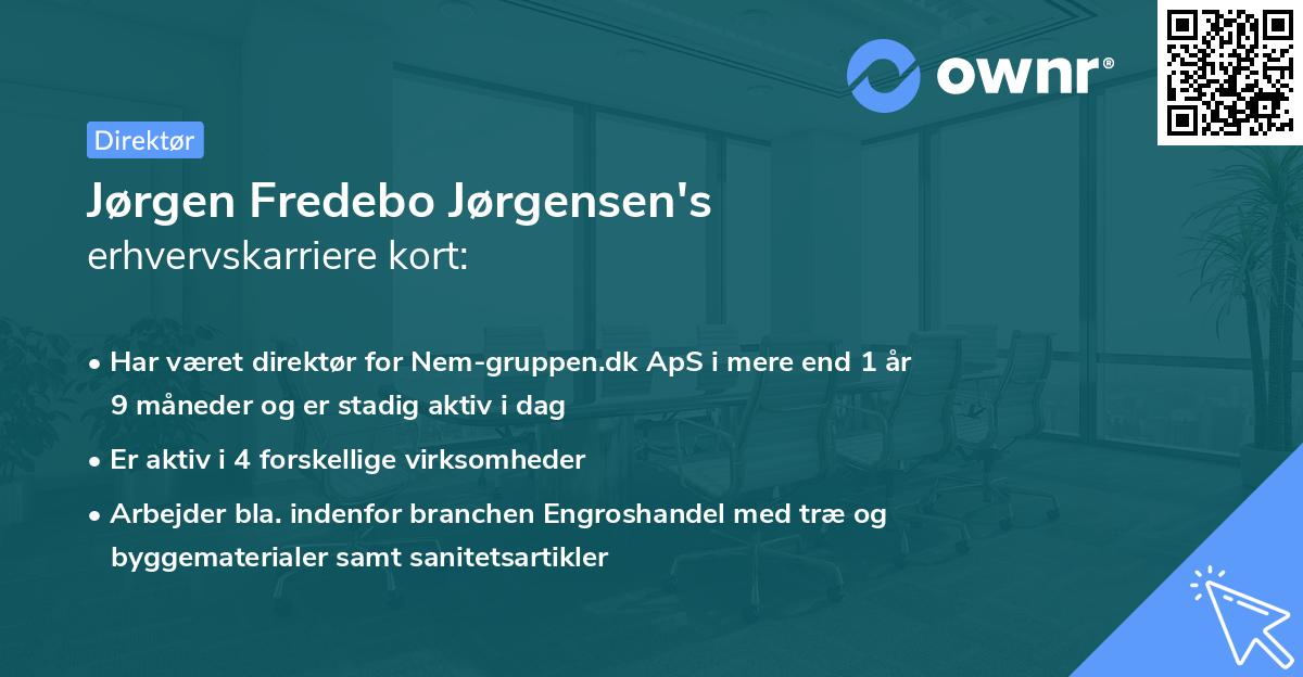 Jørgen Fredebo Jørgensen's erhvervskarriere kort