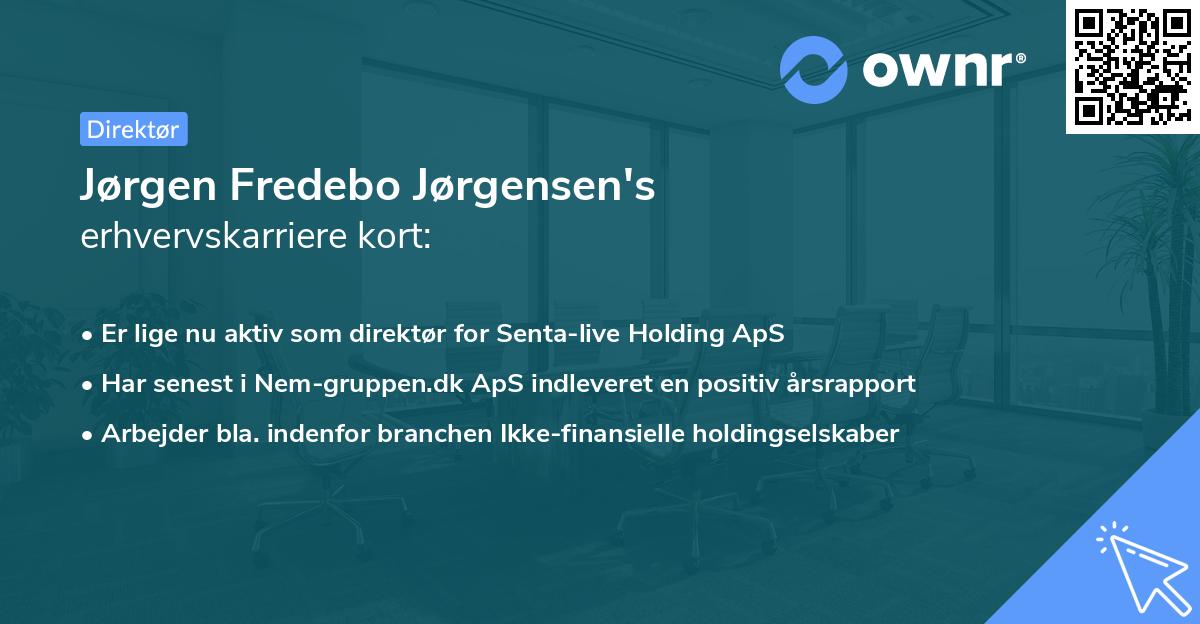 Jørgen Fredebo Jørgensen's erhvervskarriere kort