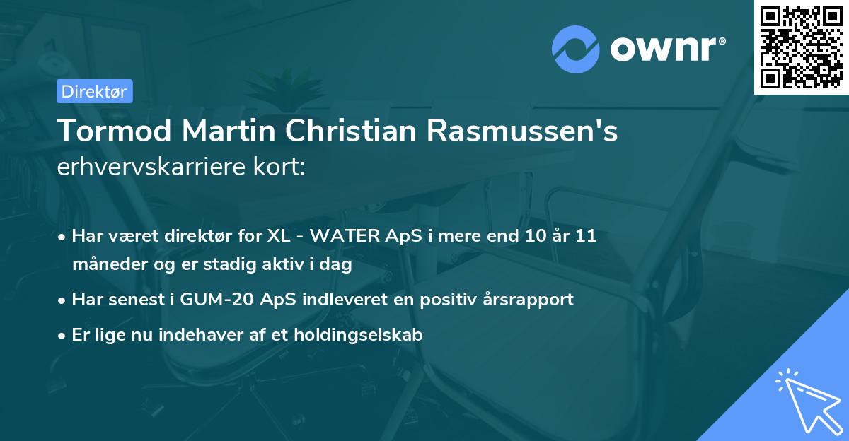 Tormod Martin Christian Rasmussen's erhvervskarriere kort