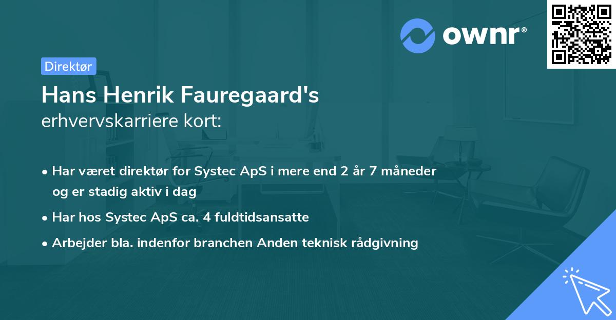 Hans Henrik Fauregaard's erhvervskarriere kort