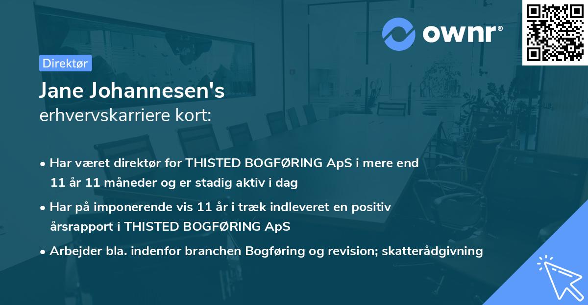 Jane Johannesen's erhvervskarriere kort