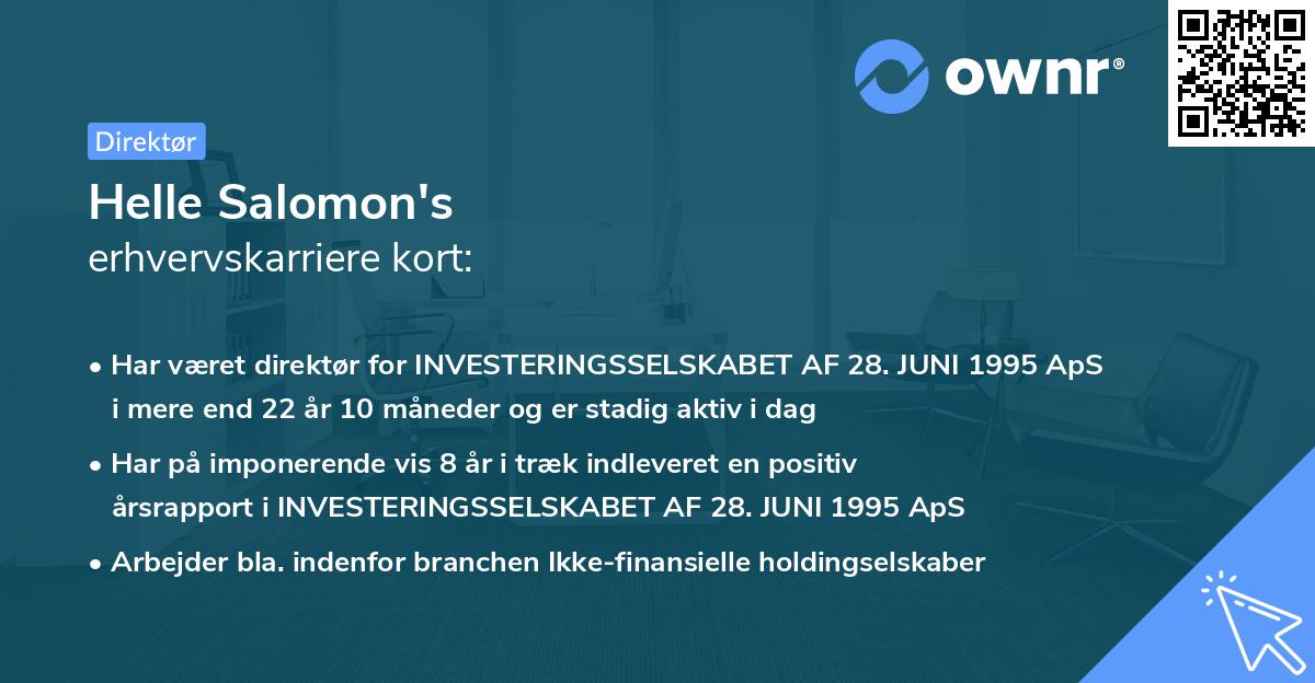Helle Salomon's erhvervskarriere kort