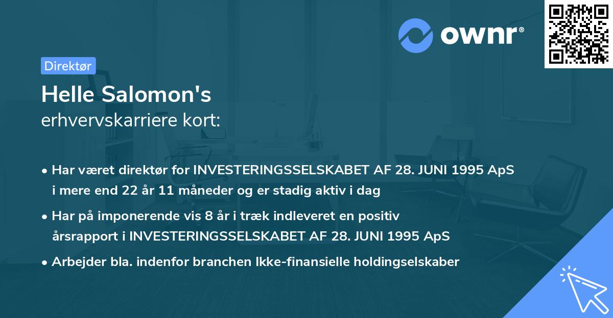 Helle Salomon's erhvervskarriere kort