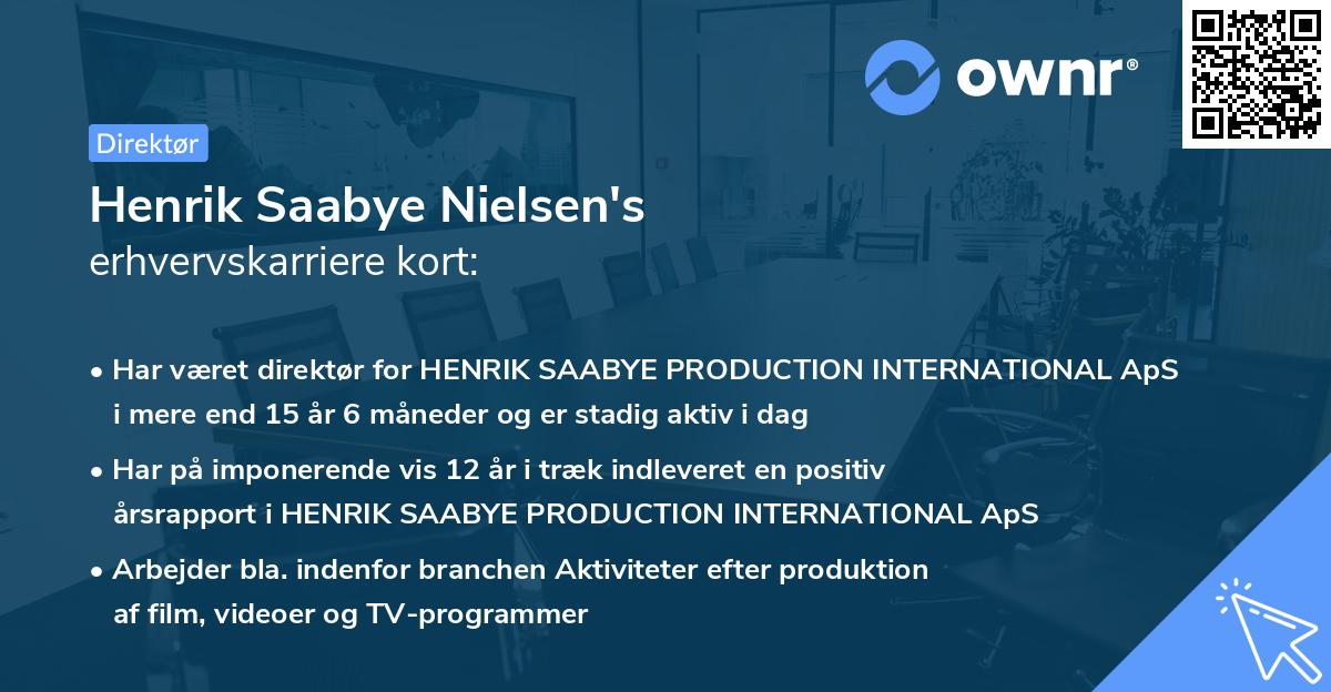Henrik Saabye Nielsen's erhvervskarriere kort