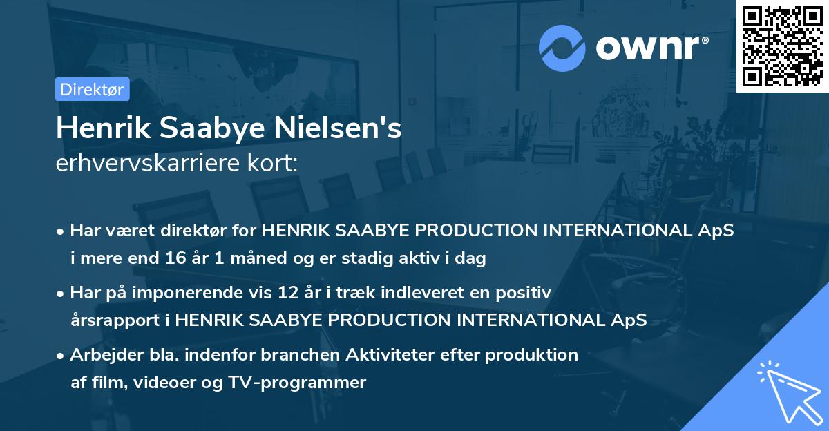 Henrik Saabye Nielsen's erhvervskarriere kort