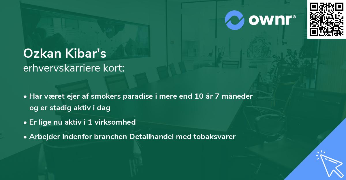 Ozkan Kibar's erhvervskarriere kort