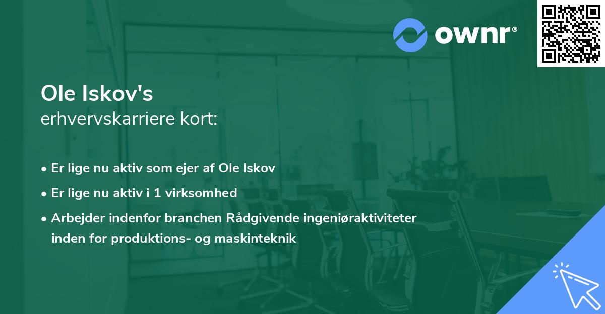 Ole Iskov's erhvervskarriere kort