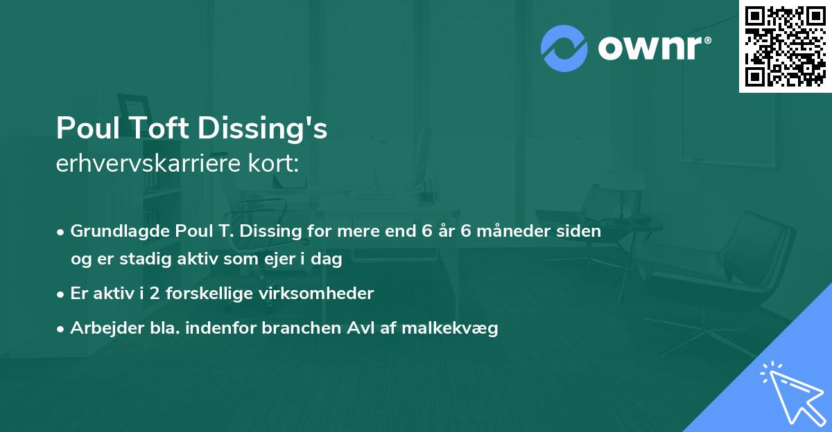 Poul Toft Dissing's erhvervskarriere kort