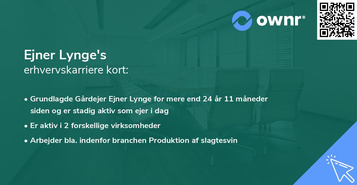 Ejner Lynge's erhvervskarriere kort