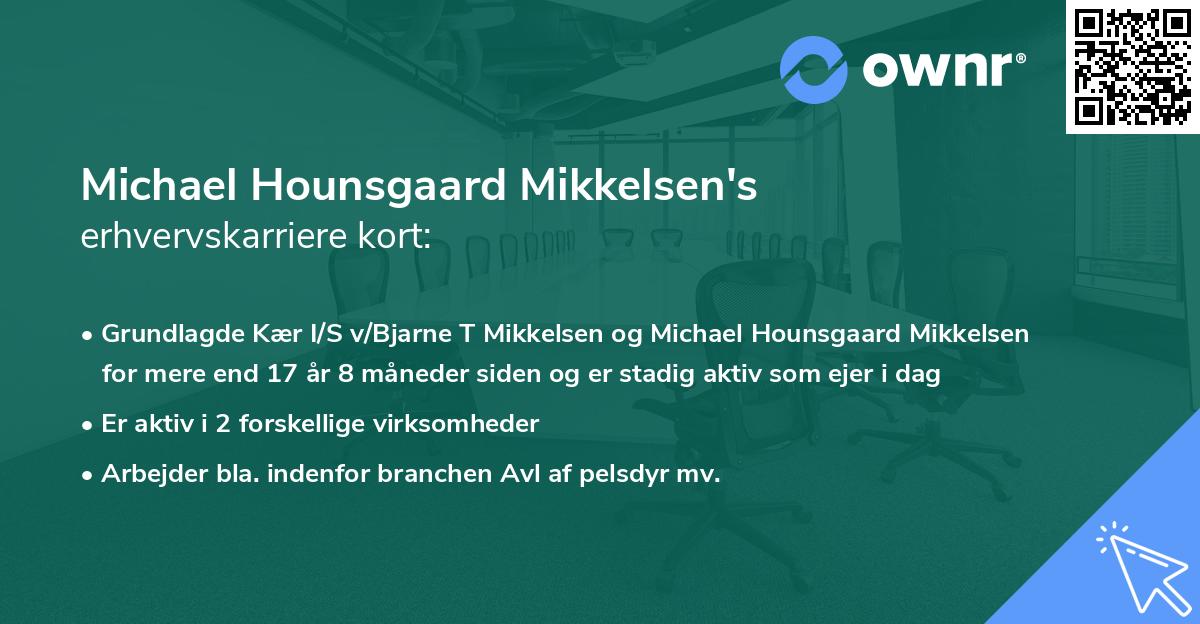 Michael Hounsgaard Mikkelsen's erhvervskarriere kort