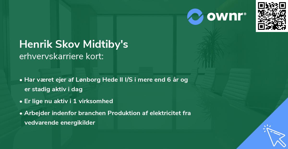 Henrik Skov Midtiby's erhvervskarriere kort