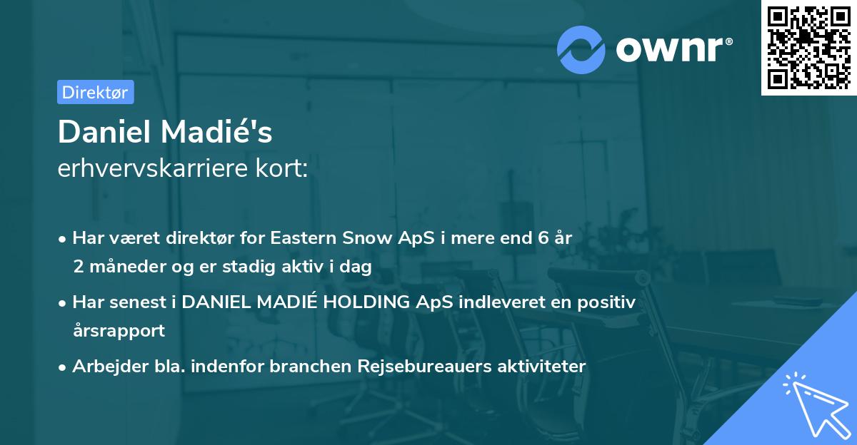 Daniel Madié's erhvervskarriere kort
