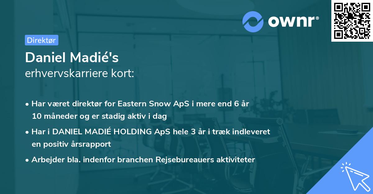 Daniel Madié's erhvervskarriere kort