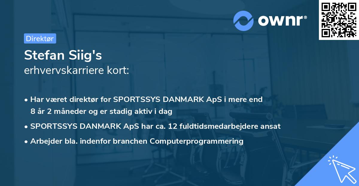 Stefan Siig's erhvervskarriere kort