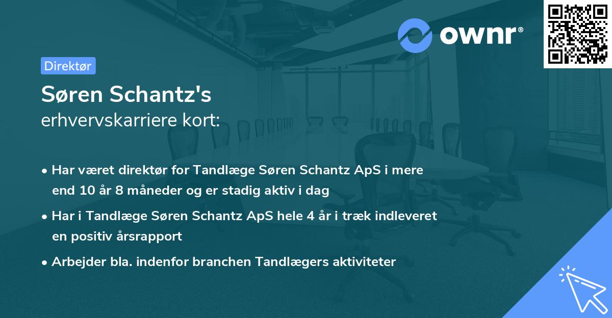 Søren Schantz's erhvervskarriere kort