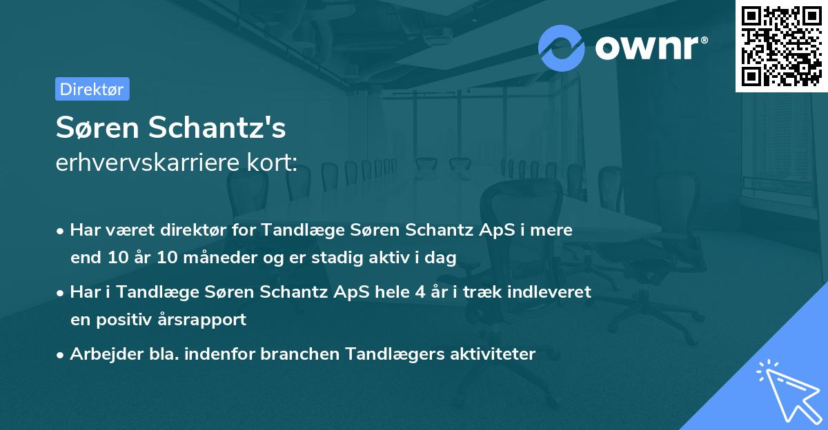 Søren Schantz's erhvervskarriere kort