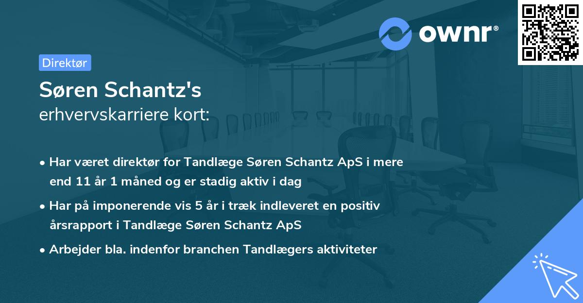 Søren Schantz's erhvervskarriere kort