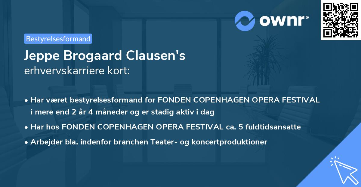 Jeppe Brogaard Clausen's erhvervskarriere kort