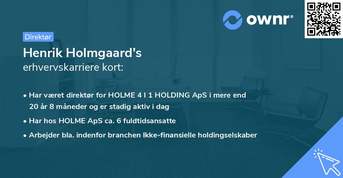 Henrik Holmgaard's erhvervskarriere kort