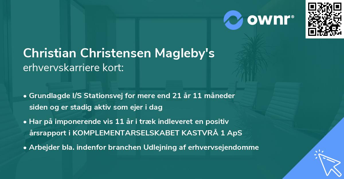 Christian Christensen Magleby's erhvervskarriere kort