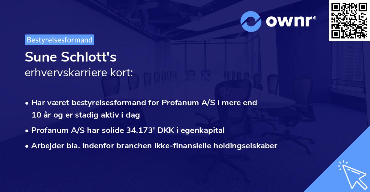 Sune Schlott's erhvervskarriere kort