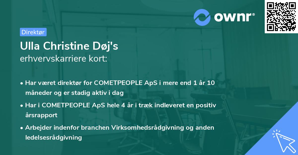Ulla Christine Døj's erhvervskarriere kort