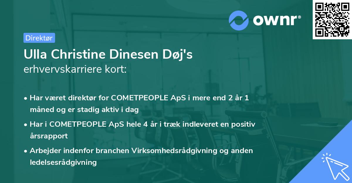 Ulla Christine Dinesen Døj's erhvervskarriere kort