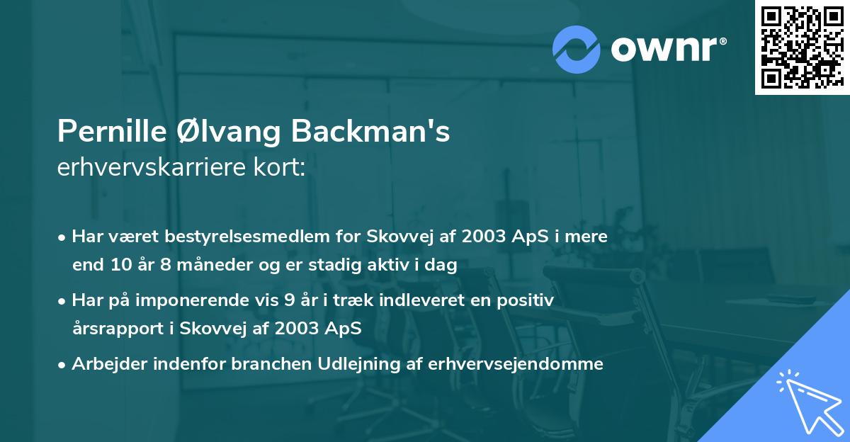 Pernille Ølvang Backman's erhvervskarriere kort