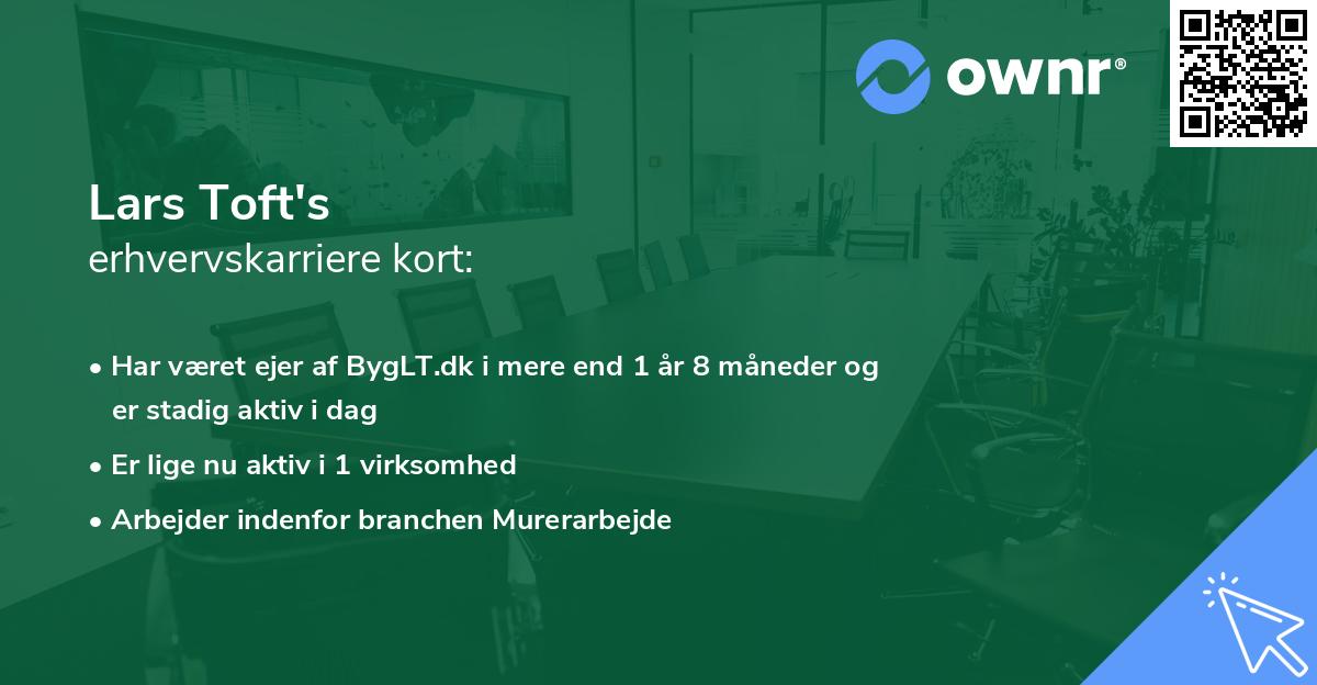 Lars Toft's erhvervskarriere kort