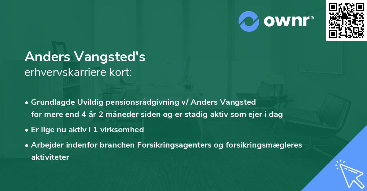 Anders Vangsted's erhvervskarriere kort