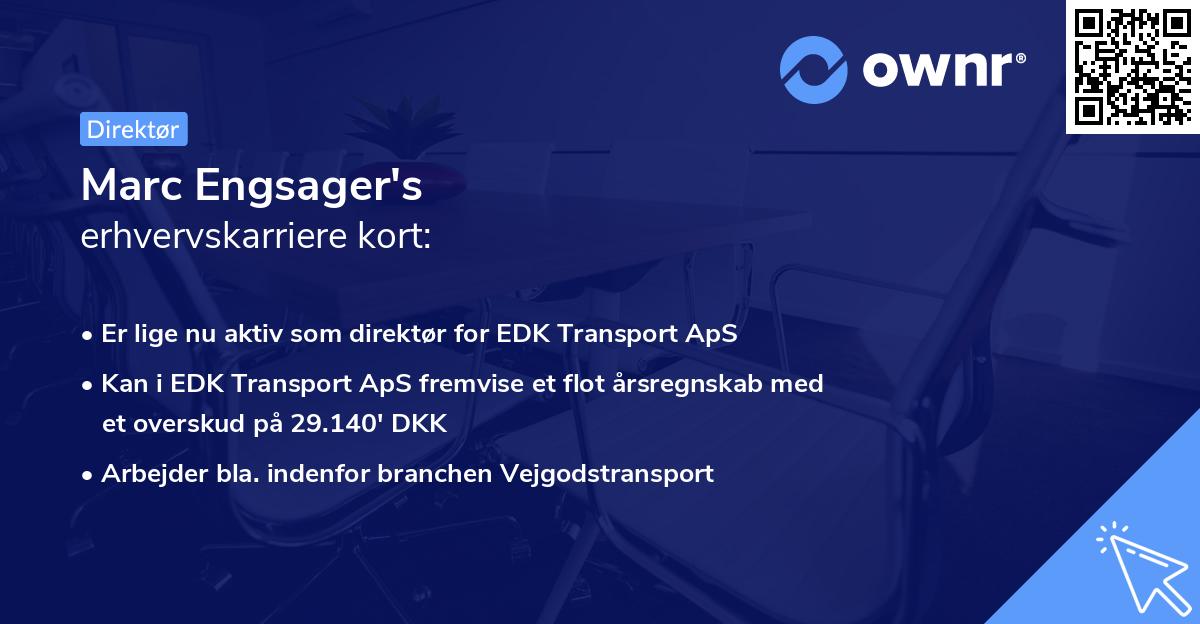 Marc Engsager's erhvervskarriere kort