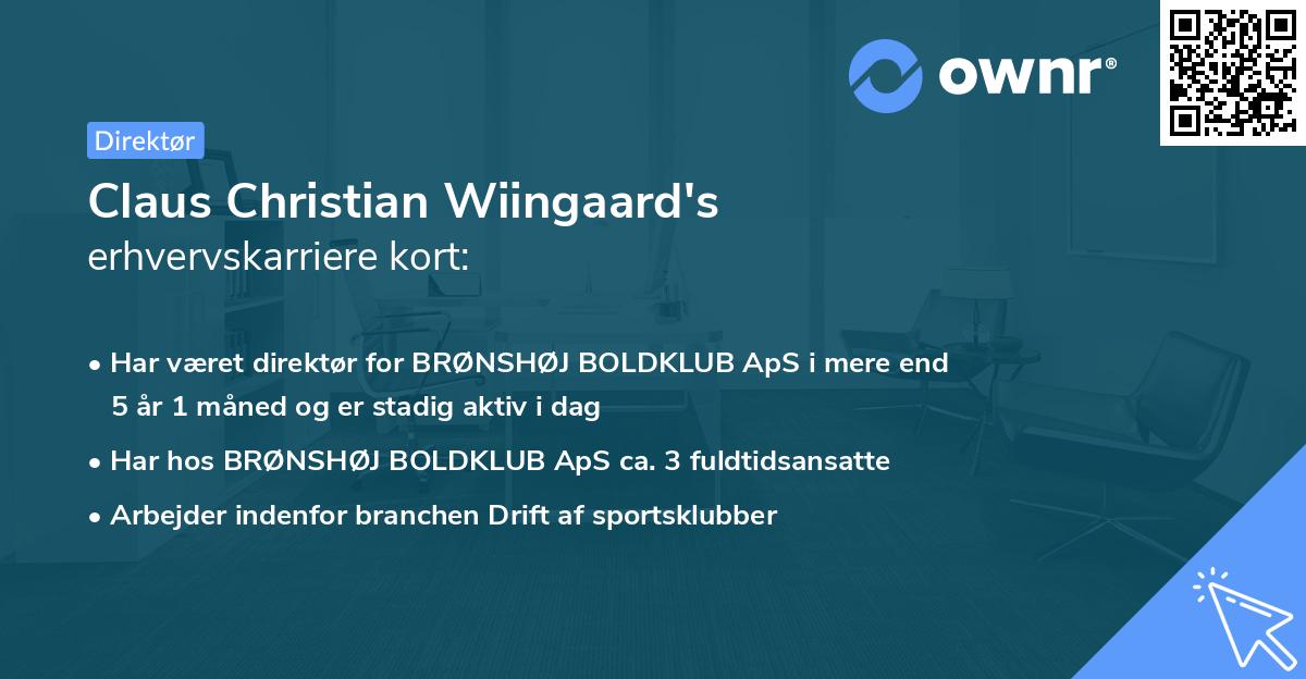 Claus Christian Wiingaard's erhvervskarriere kort